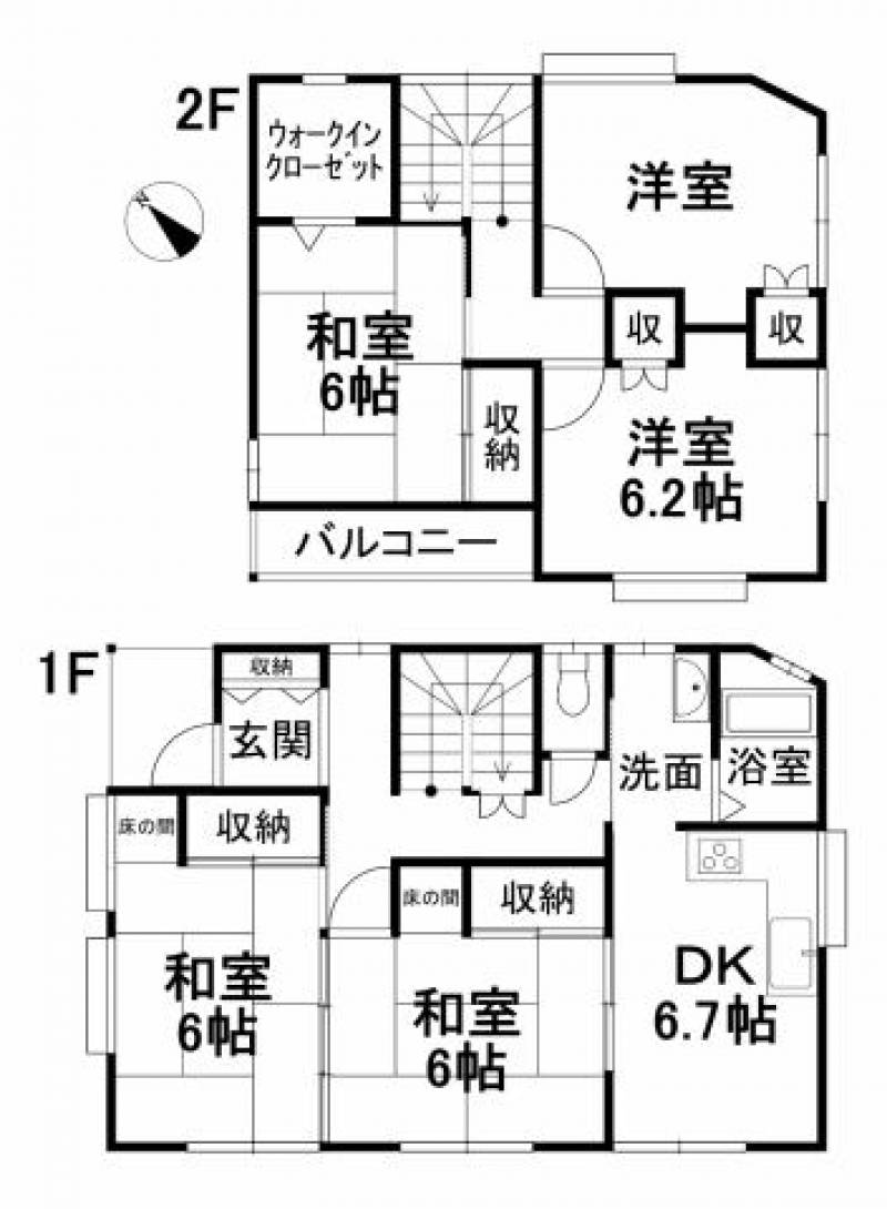 松山市福音寺町 一戸建 の間取り画像