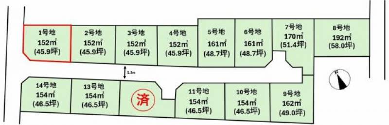 松山市北条辻  の区画図