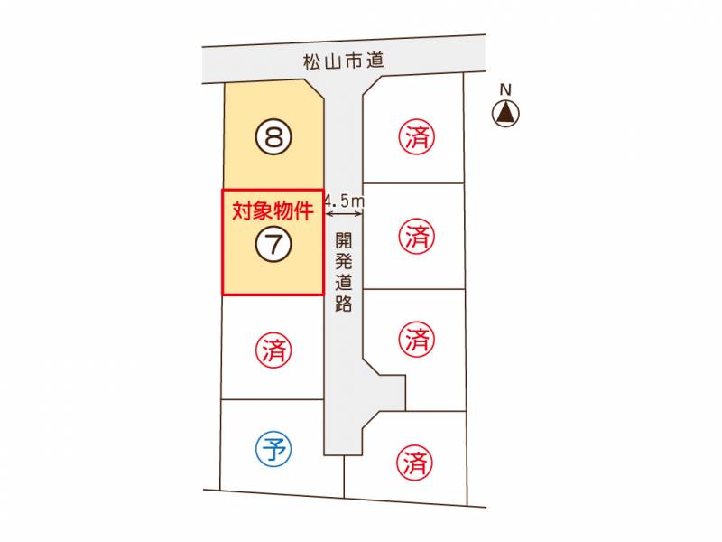 松山市針田町 ミセスタウン針田町二期7号地の区画図