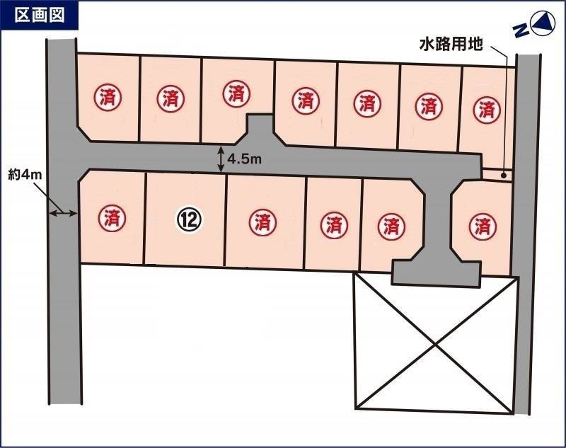 伊予郡松前町筒井 アットホームタウン筒井12号地の区画図