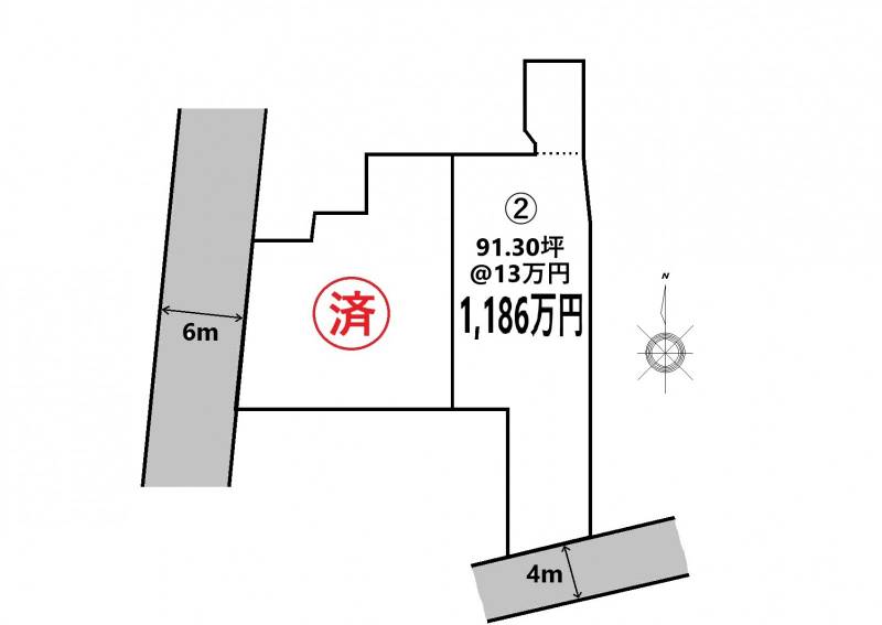 伊予市下三谷 アットホームタウン下三谷2号地の区画図