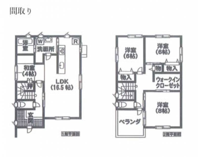 松山市北斎院町 一戸建 の間取り画像