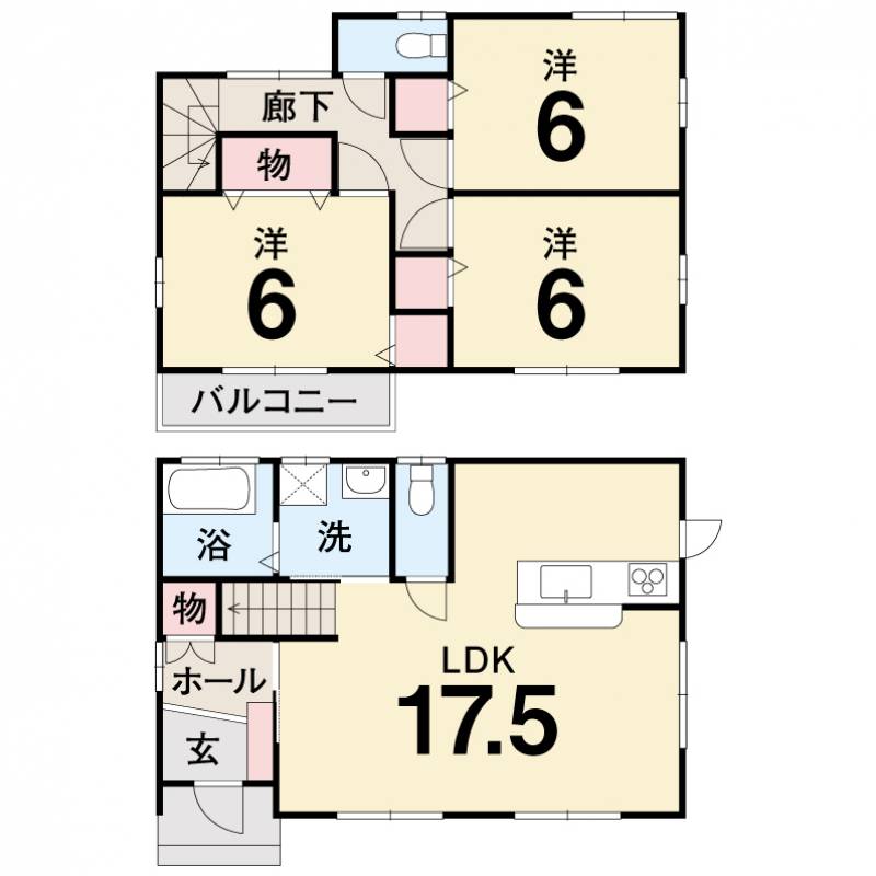 松山市下伊台町 一戸建 の間取り画像