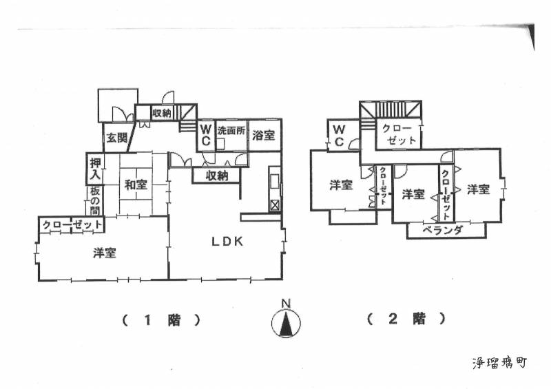 松山市浄瑠璃町 一戸建 の間取り画像