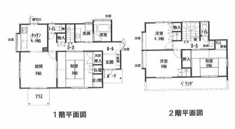 松山市松末 一戸建 の間取り画像