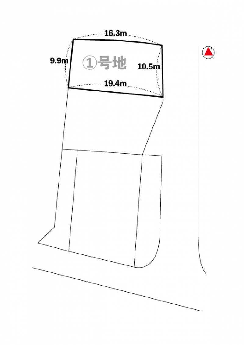 松山市北土居 1号地の区画図