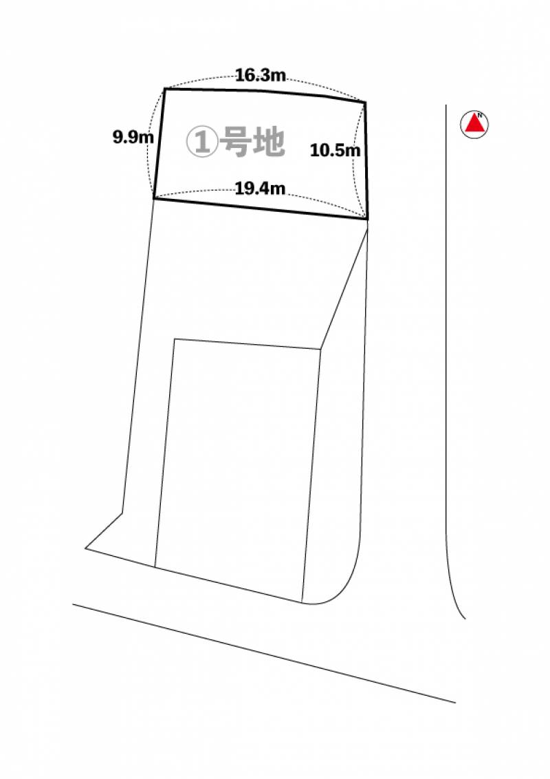 松山市北土居 1号地の区画図