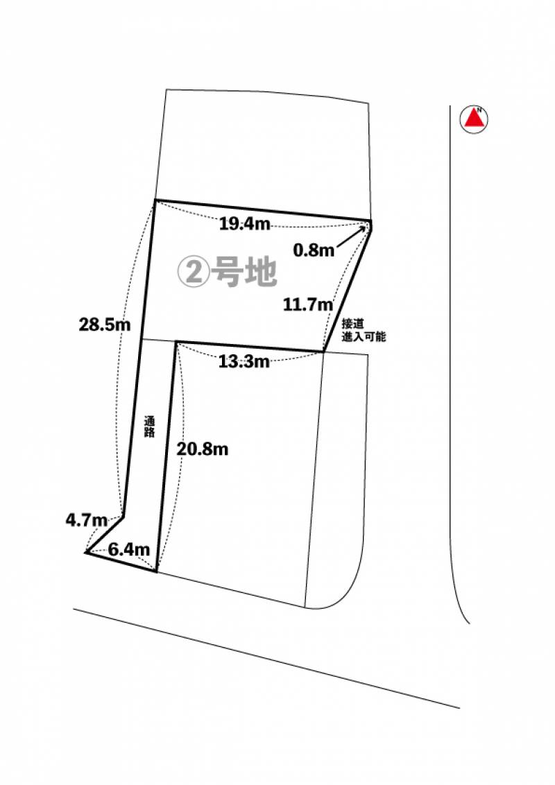 松山市北土居 2号地の区画図