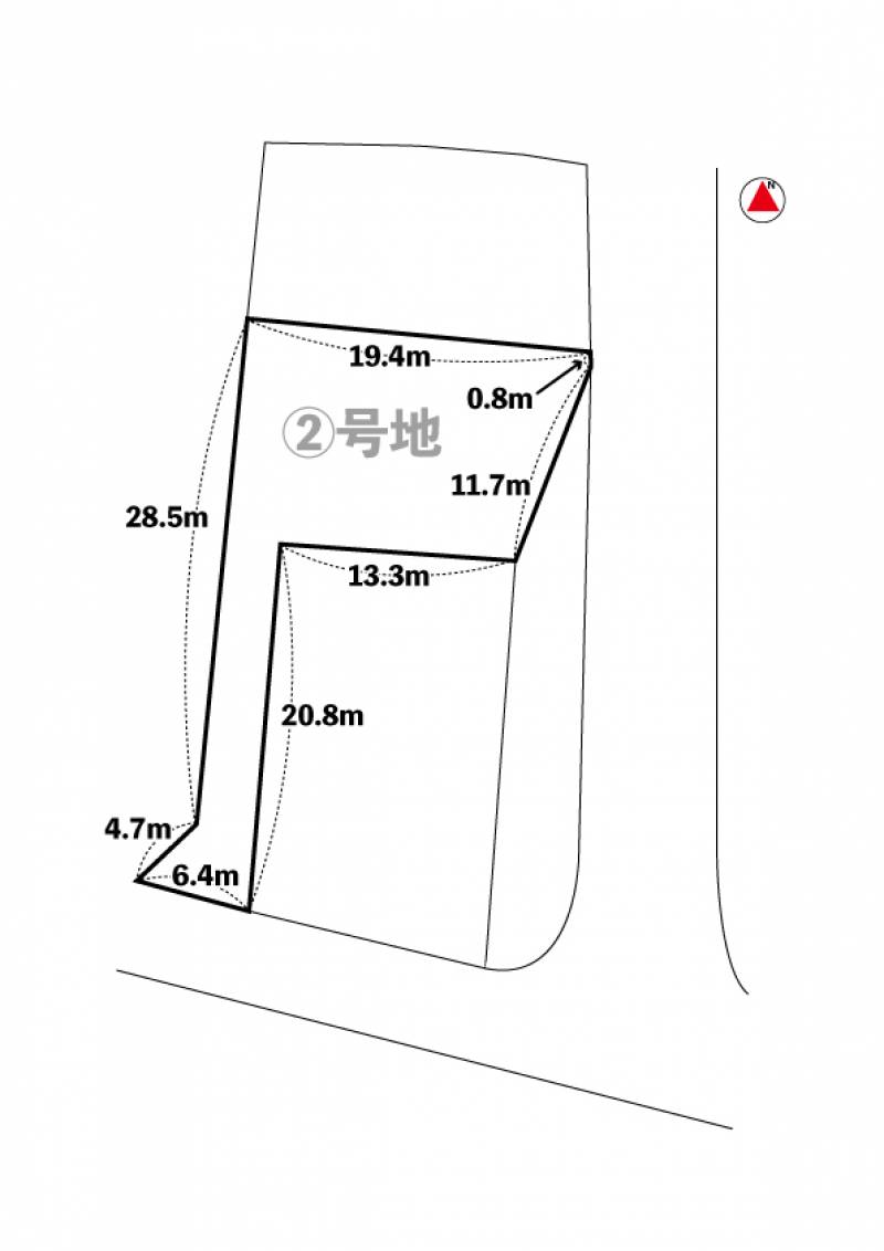 松山市北土居 2号地の区画図