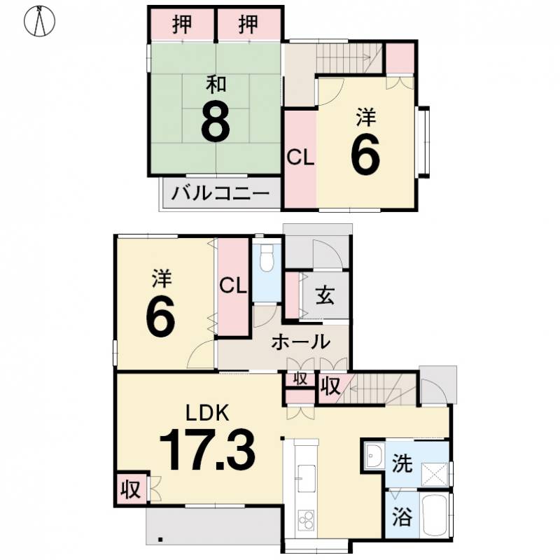 松山市東石井 一戸建 の間取り画像