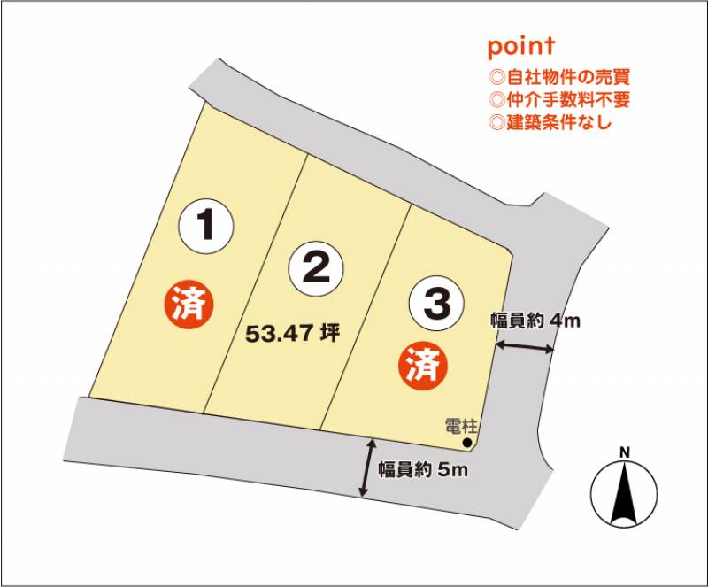 伊予市稲荷 夢タウン稲荷２号地の区画図