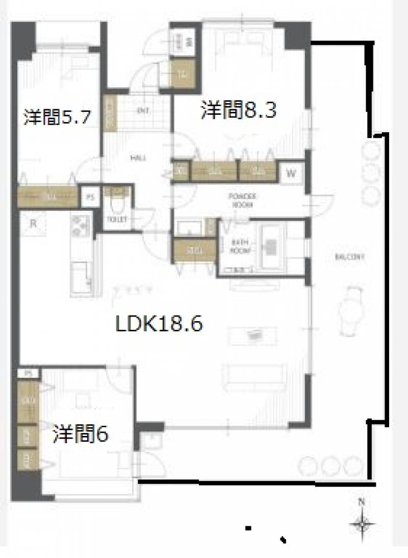 ジョイフルプラザ土居田1302 1302号の間取り画像