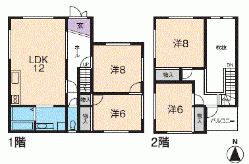 松山市光洋台 一戸建 P/131/3/お/かの間取り画像