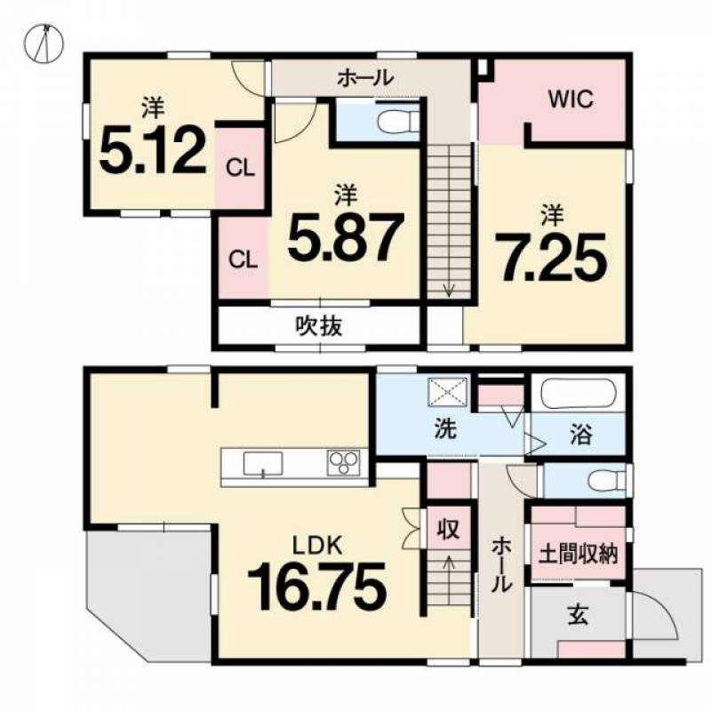 松山市南高井町 一戸建 の間取り画像