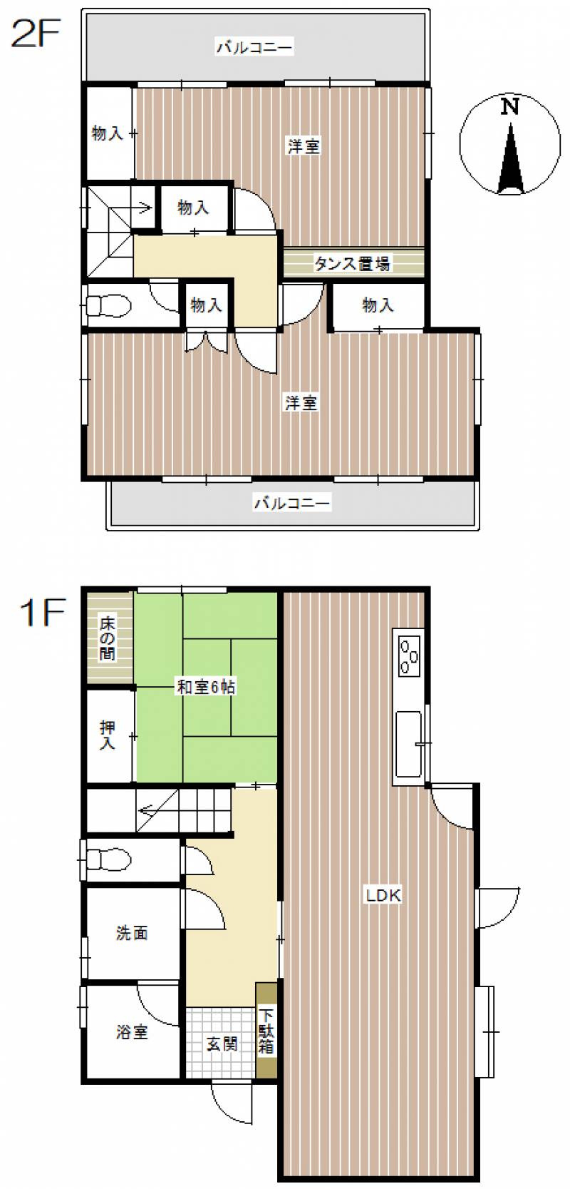 松山市石手白石 一戸建 の間取り画像