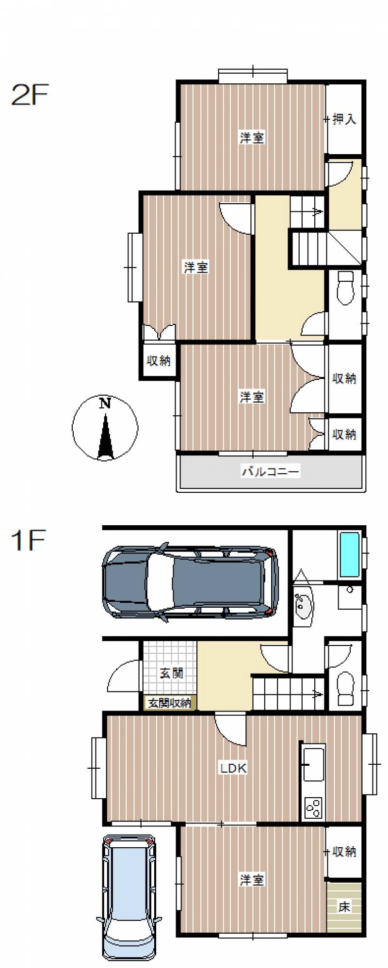 松山市溝辺町 一戸建 の間取り画像