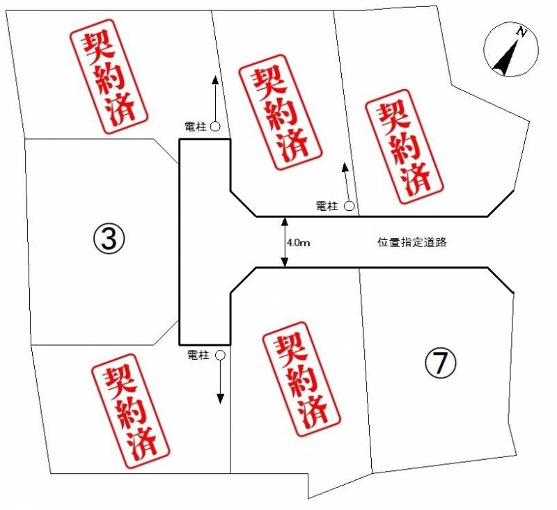 松山市谷町 ライブリータウン谷町3号地の区画図