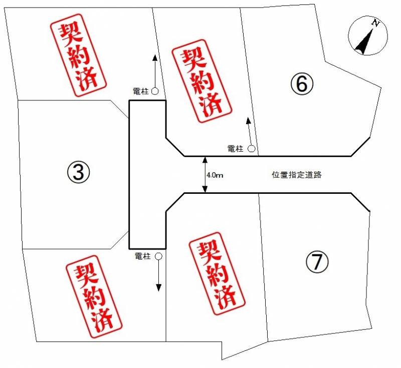 松山市谷町 ライブリータウン谷町3号地の区画図