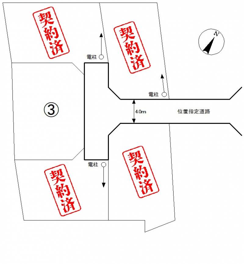 松山市谷町 ライブリータウン谷町3号地の区画図
