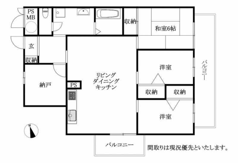 シャンボール千舟 の間取り画像