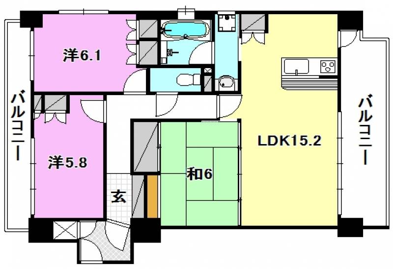 サーパス朝生田 の間取り画像