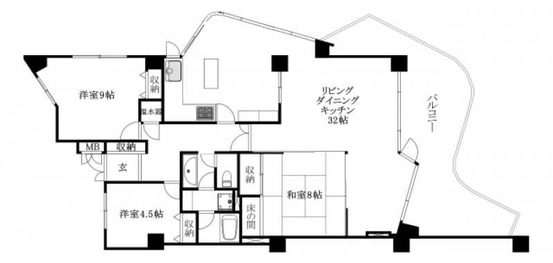 クリスタルコート道後’９０ の間取り画像