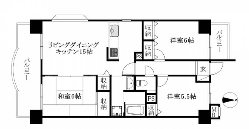 ダイアパレス山越 の間取り画像