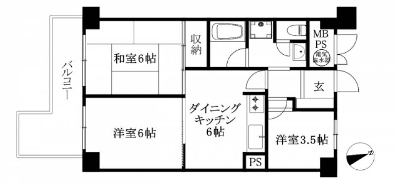 シャンボール第二千舟 の間取り画像