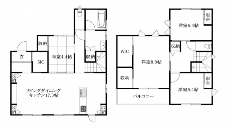 松山市高岡町 一戸建 の間取り画像