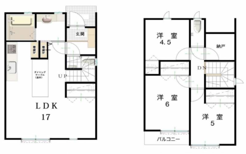 松山市余戸南 一戸建 の間取り画像