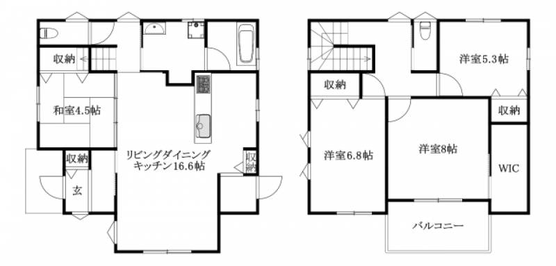 松山市清住 一戸建 の間取り画像