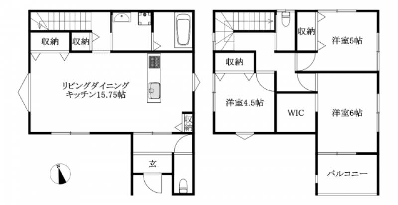 松山市山西町 一戸建 の間取り画像