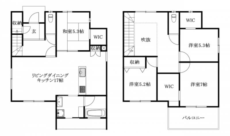 松山市北条辻 一戸建 の間取り画像