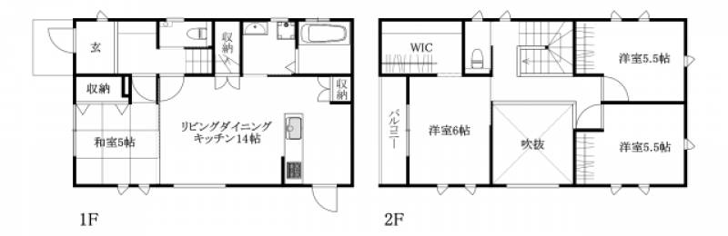 東温市田窪 一戸建 の間取り画像