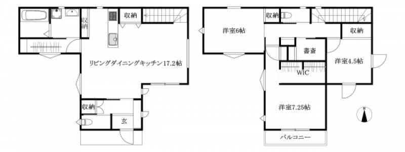 松山市今在家 一戸建 の間取り画像