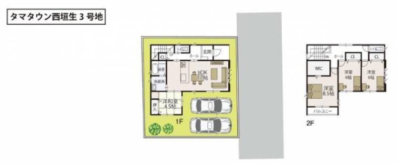 松山市西垣生町 一戸建 の間取り画像