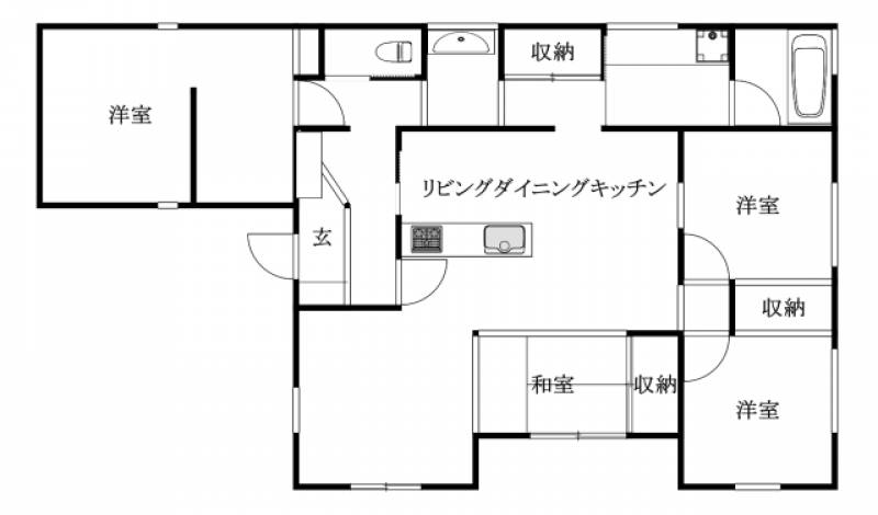 伊予市下吾川 一戸建 の間取り画像