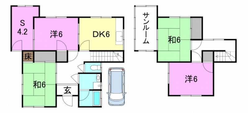 松山市西垣生町 一戸建 の間取り画像