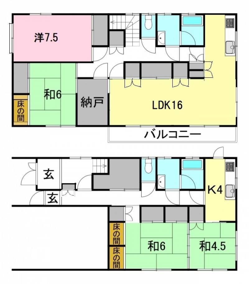 松山市水泥町 一戸建 の間取り画像