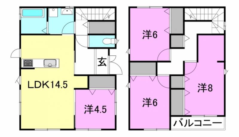 伊予市下吾川 一戸建 の間取り画像