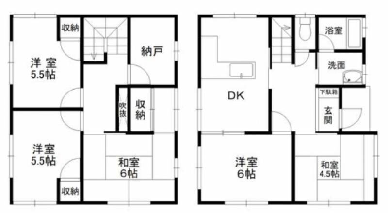 松山市下伊台町 一戸建 の間取り画像