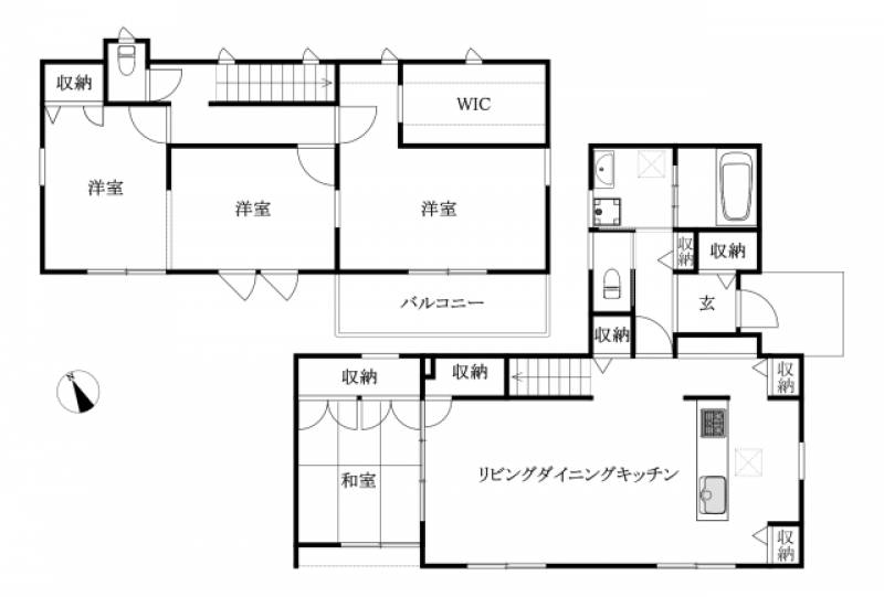 松山市南白水 一戸建 の間取り画像