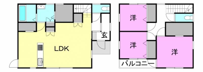 松山市高岡町 一戸建 の間取り画像