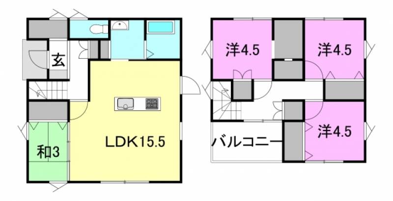 松山市星岡 一戸建 の間取り画像