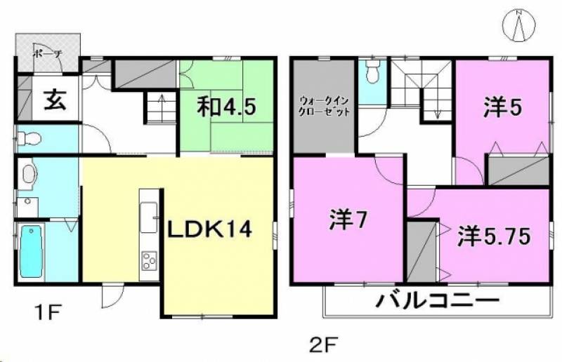 松山市南梅本町 一戸建 の間取り画像