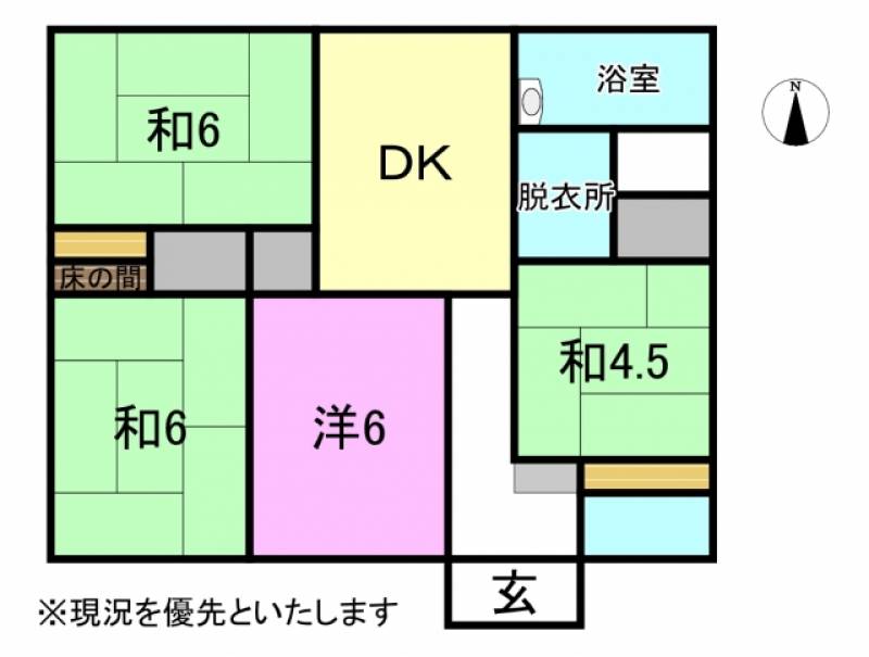 松山市高岡町 一戸建 の間取り画像