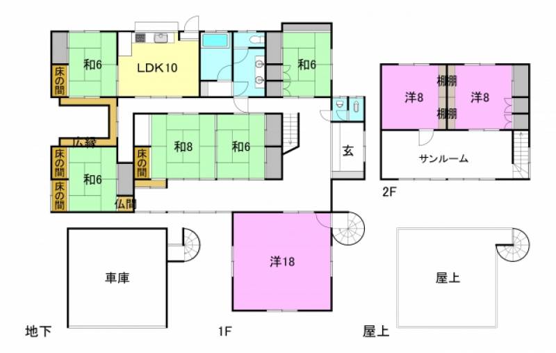 松山市高浜町 一戸建 の間取り画像