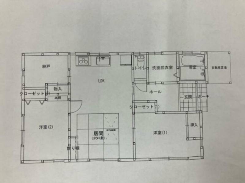 伊予市尾崎 一戸建 の間取り画像