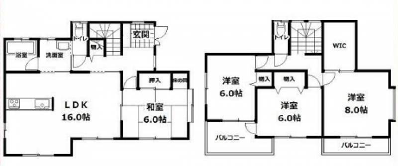 松山市南梅本町 一戸建 の間取り画像