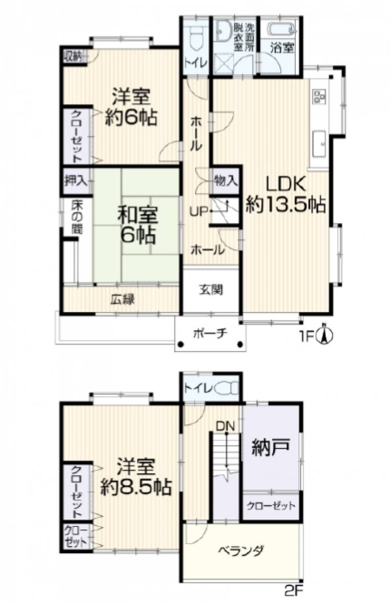 松山市安城寺町 一戸建 の間取り画像